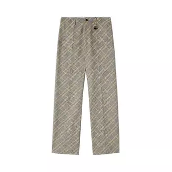 Брюки Ambush Check Wide Leg Trousers, серый