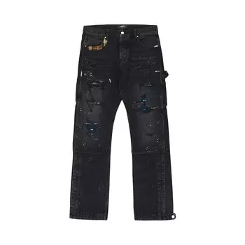 Брюки Amiri Plaid Carpenter Pants Aged Black, черный