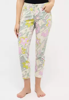 Брюки ANGELS 7/8 Hose Hose Ornella mit Blumen Print, цвет HIMBEER