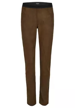 Брюки ANGELS Lederimitathose Lederimitathose Skinny Shape Seam mit Ziernhten, хаки