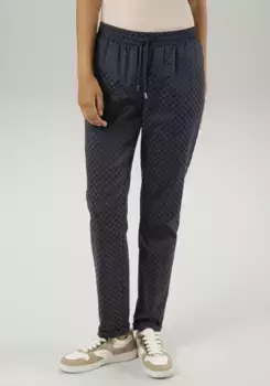 Брюки Aniston CASUAL без застежки с тканым горошком - НОВАЯ КОЛЛЕКЦИЯ, цвет морской волны