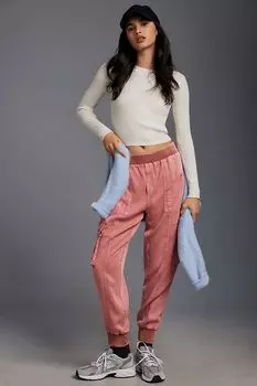 Брюки Anthropologie Cargo Joggers, розовый