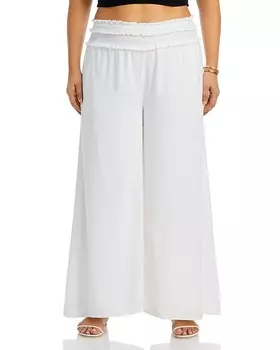 Брюки AQUA с присборенной талией, белый