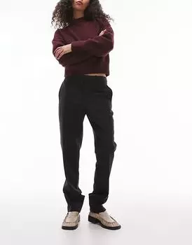 Брюки ARKET из смесовой шерсти с молнией по низу черного цвета