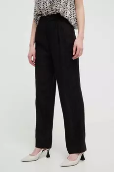 Брюки ARMAND из смесового льна Desigual, черный