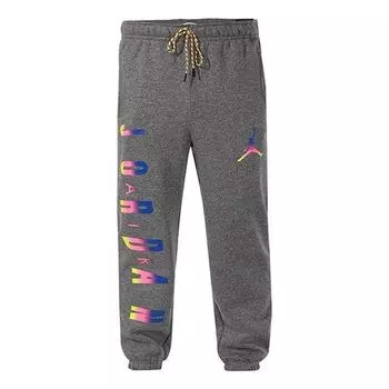 Брюки as men's j sprt dna hbr flc logo 'grey' Air Jordan, серый