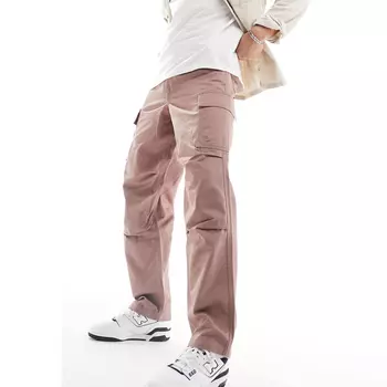 Брюки Asos Design Baggy Cargo, пыльно-розовый
