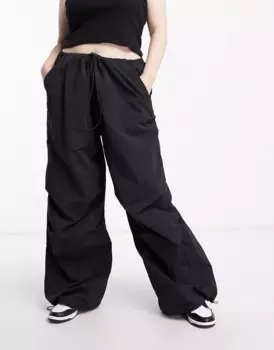 Брюки Asos Design Curve Parachute Cargo, черный