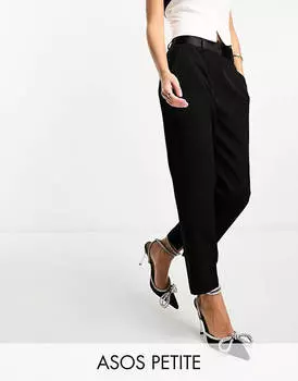 Брюки Asos Design Petite Tux Tapered, черный