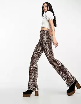 Брюки ASOS DESIGN Plisse Flare, мультиколор