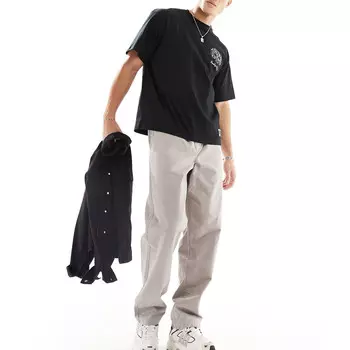 Брюки Asos Design Relaxed Pull On With Elasticated Waist, серый