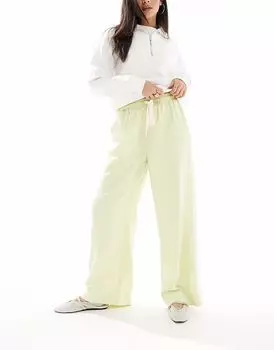 Брюки ASOS DESIGN с контрастной вставкой цвета лайма