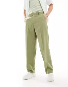 Брюки Asos Design Smart Wide Leg, светло-зеленый
