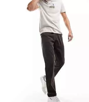Брюки Asos Design Straight Chino In Washed, коричневый