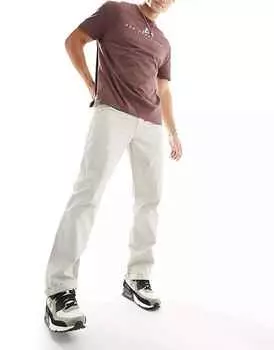 Брюки Asos Design Straight Chino In Washed, светло-серый