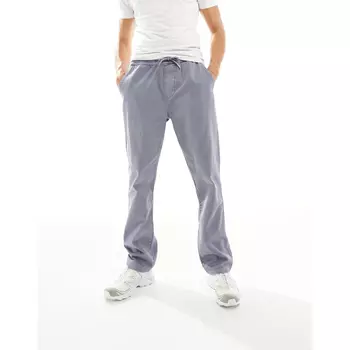 Брюки Asos Design Straight Leg Pull On With Elasticated Waist, синий
