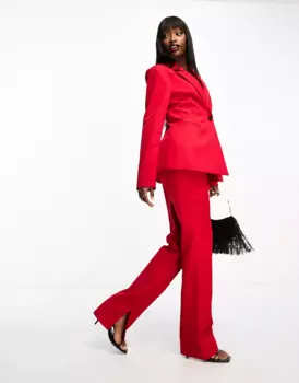 Брюки Asos Design Straight Leg Tailored With Split, красный