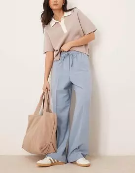 Брюки ASOS DESIGN строгие, светло-голубого цвета