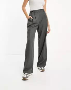 Брюки Asos Design Tall Double Button Trouser, серый