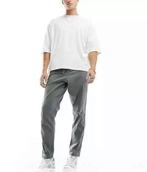 Брюки Asos Design Tapered Chino, серо-зеленый