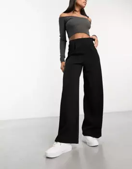 Брюки Asos Design Wide Leg Jersey Suit, черный
