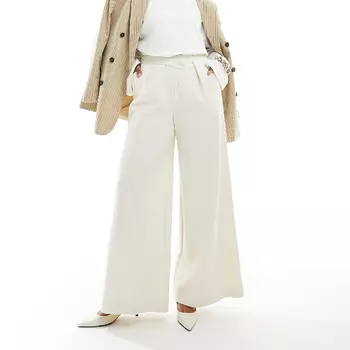 Брюки Asos Edition Premium Textured Jersey Wide, бежевый