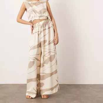 Брюки Asos Edition Wide Leg, бежевый/светло-коричневый