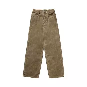 Брюки Auralee Pigment Dye Finx Corduroy Wide 5 Pocket Pants 'Olive Brown', коричневый