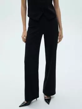 Брюки avaya с прямыми штанинами Mango, черный