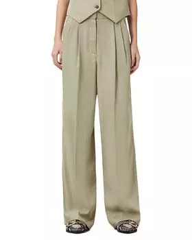 Брюки Averie Ten со складками на талии ALLSAINTS, зеленый