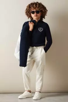 Брюки Aymos из вельвета с завязками Reiss, белый