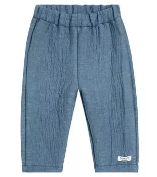 Брюки baby sini из смесового хлопка Donsje, синий