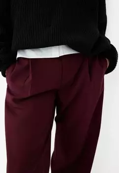 Брюки BAGGY Bershka, бордовый