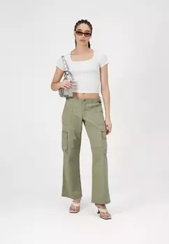 Брюки BAGGY CARGO Hollister Co., зеленый