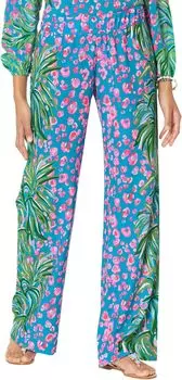 Брюки Bal Harbour Mid-Rise Pala Lilly Pulitzer, цвет Turquoise Shore I Spy Engineered