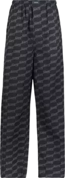 Брюки Balenciaga BB Monogram Pajama Pants 'Black/Grey', черный
