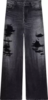 Брюки Balenciaga Trompe L'il Large Baggy Trousers 'Dirty Grey', серый