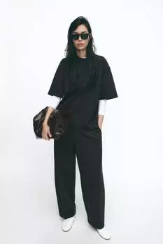 Брюки-баллоны с блокировкой ZARA, цвет Charcoal