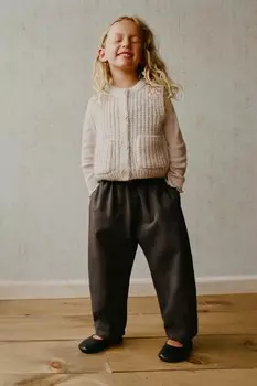 Брюки-баллоны со складками ZARA, шоколад