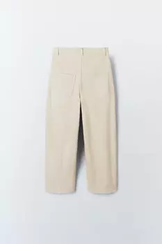 Брюки balloon fit ZARA, экрю