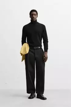 Брюки balloon fit ZARA, черный