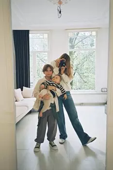 Брюки balloon fit ZARA, серо-коричневый