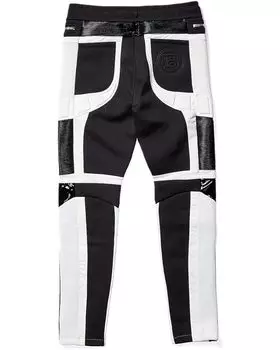 Брюки Balmain Detailed Ribbed and Cut Sweatpants, черный/белый