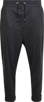 Брюки Balmain Low Crotch Elastic Belted Flannel Pants 'Gris Gonce', черный