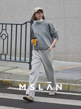 Брюки-бананы MSlan 2024 с драпировкой и завязками, бежевый