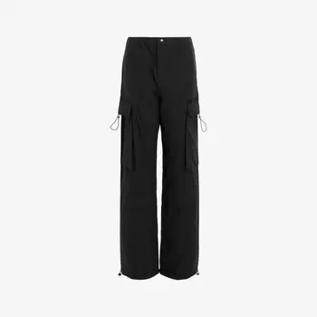 Брюки Barbara из органического хлопка с высокой талией и эластичной резинкой Allsaints, черный