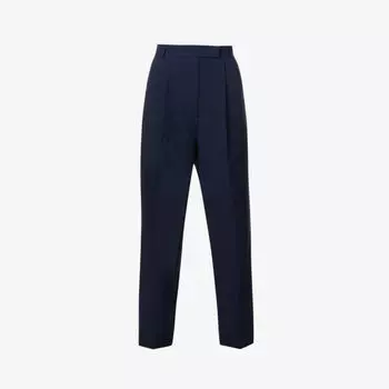 Брюки Bea зауженного кроя с высокой посадкой из эластичной ткани Frankie Shop, синий