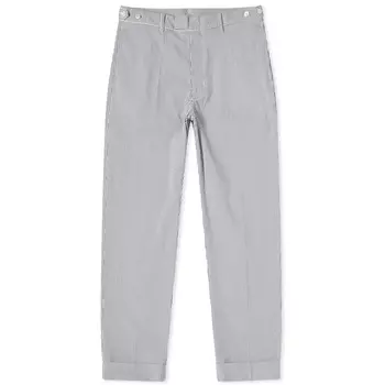 Брюки Beams Plus Coolmax Seersucker Ivy Trousers, цвет Blue Stripe