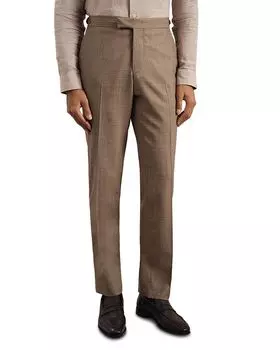 Брюки Belmont Slim Fit с фактурной тканью REISS, коричневый