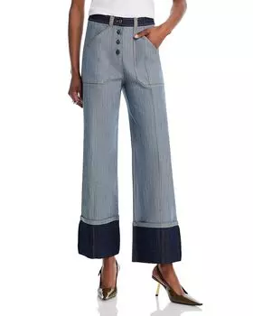 Брюки Benji с манжетами в светло-индиговом цвете Cinq Sept, синий